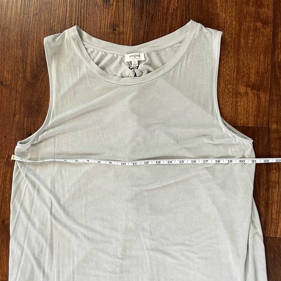 Umgee Green Pastel Washed Lace Up Tunic Sleeveless Slit Back Tank Top Oversized - Picture 9 of 12